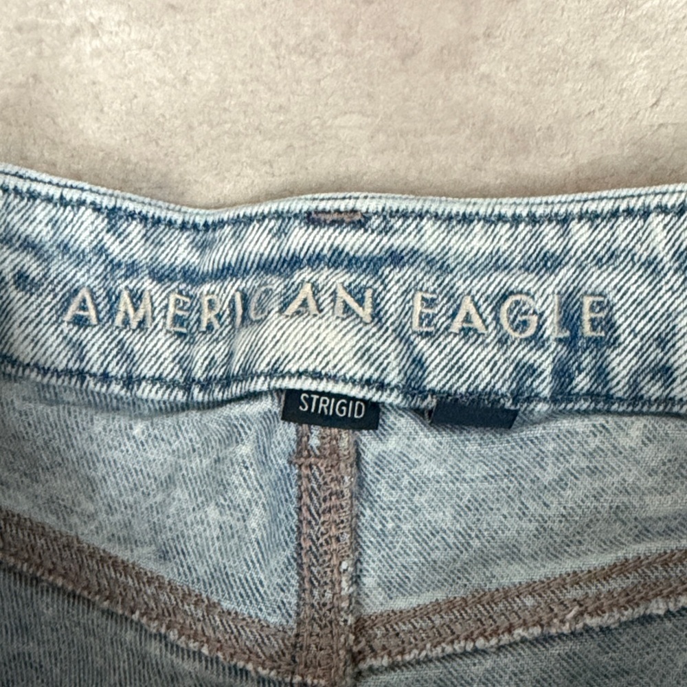 American Eagle Outfitters Faded Blue Ripped Jean Shorts - Picture 2 of 5